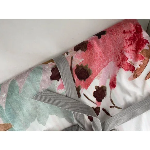 NEW Anthropologie LELIE California King Duvet Cover Floral Watercolor Muted - Picture 7 of 9